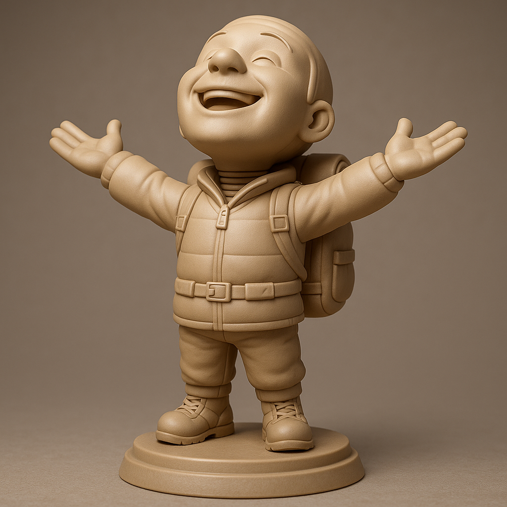 face anatomy 3d model-create 3d face model from photo_Joyful Adventurer: Fun Figurine for All Ages