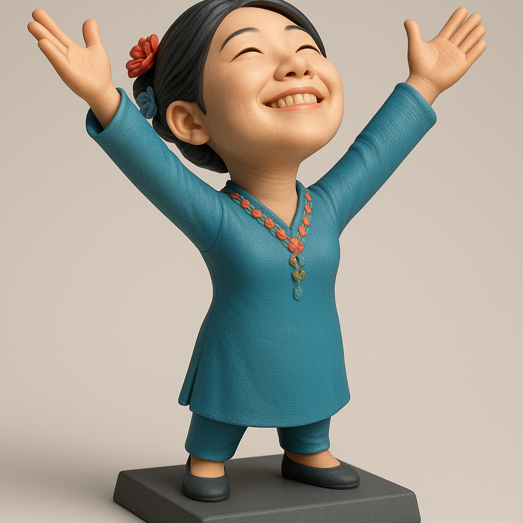 silhouette 3d printer maker-3d portrait printing_Joyful Celebration Figure
