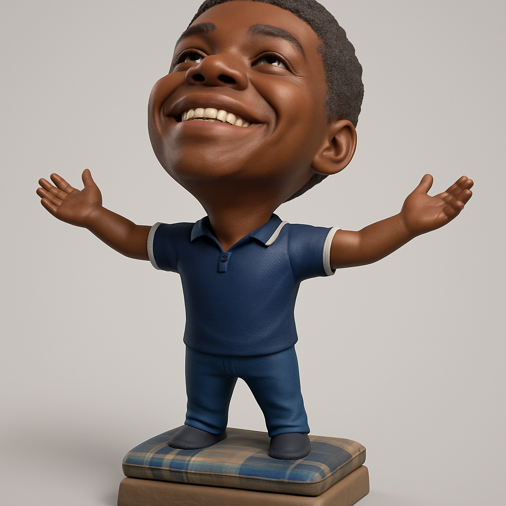 silhouette 3d printer maker-3d portrait printing_Happy Kid Bobblehead: A Symbol of Joy & Hope