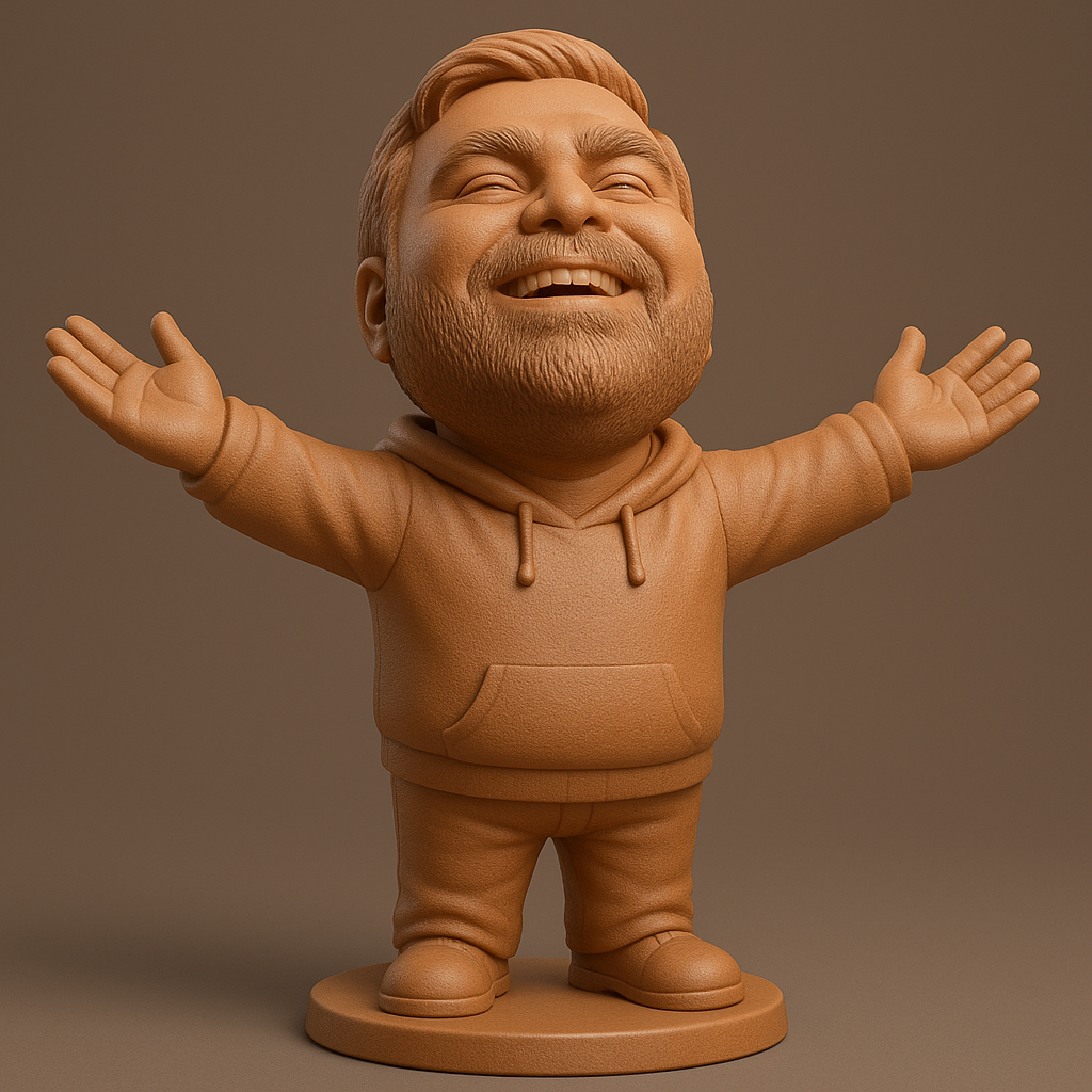 face anatomy 3d model-create 3d face model from photo_Joyful Figurine with Open Arms