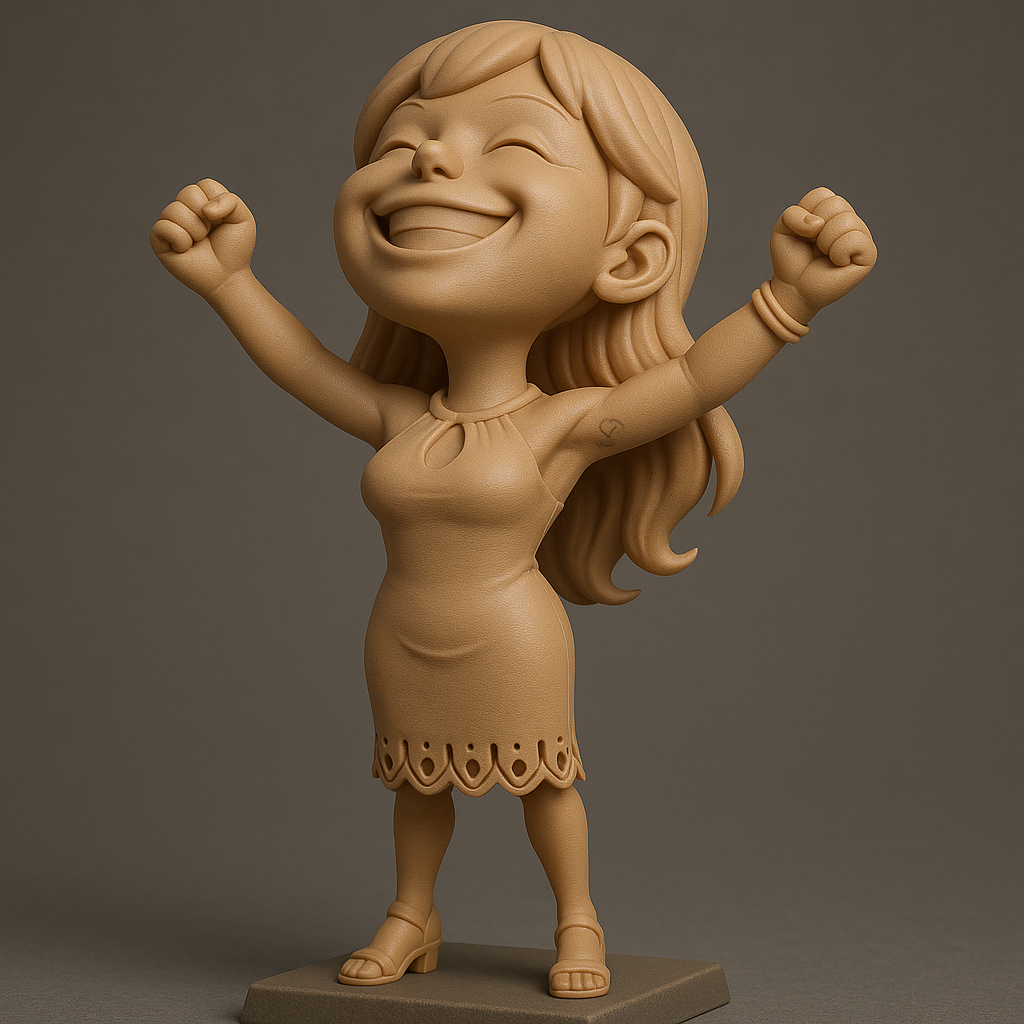 face anatomy 3d model-create 3d face model from photo_Joyful Empowerment Figurine