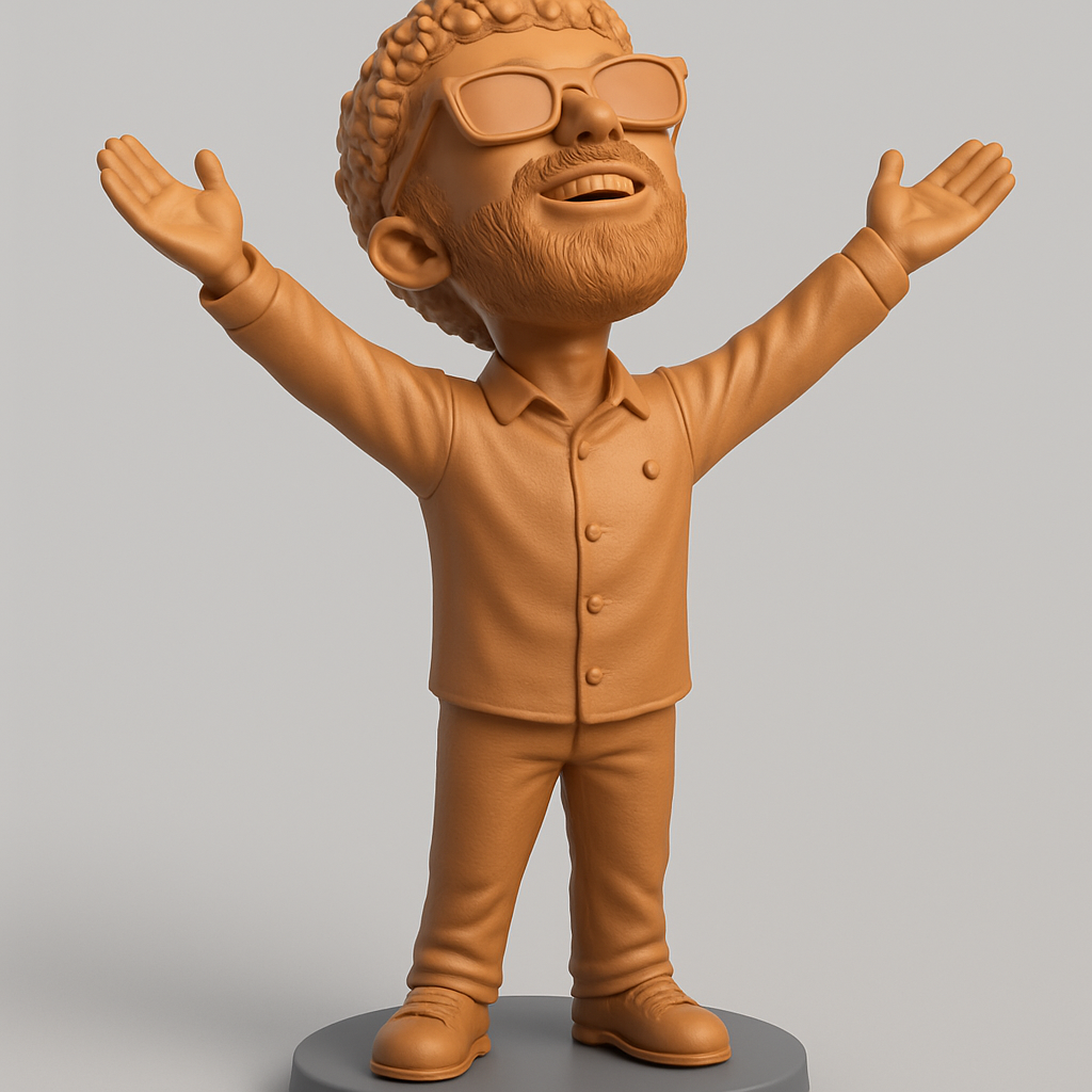 silhouette 3d printer maker-3d portrait printing_Joyful Celebration Man Figurine