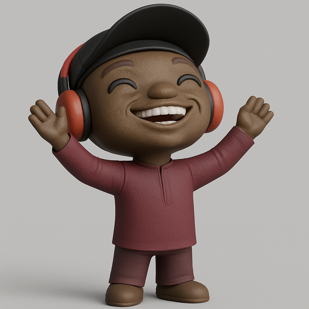 face anatomy 3d model-create 3d face model from photo_Joyful Music Lover 3D Figurine - Print Happiness!