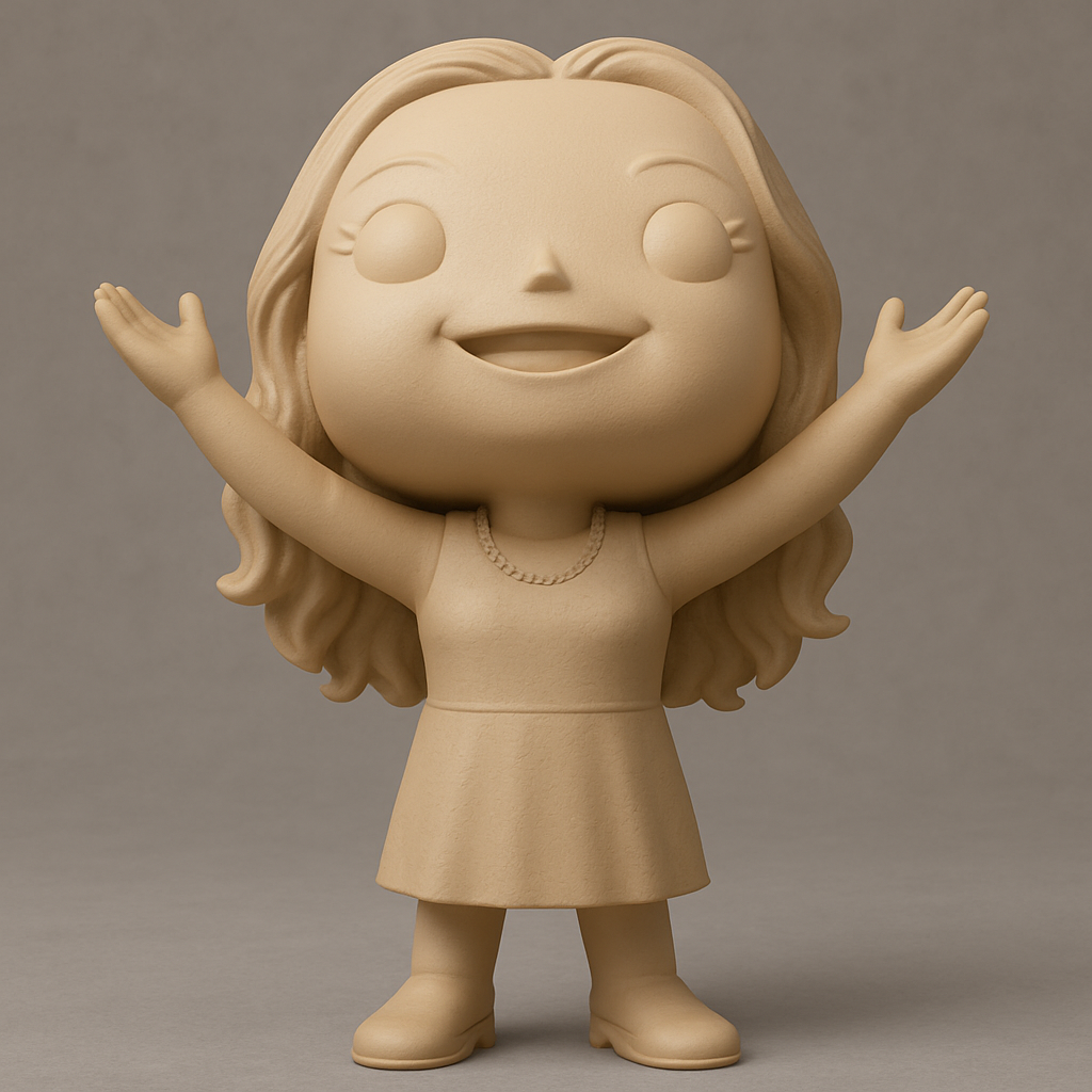 face anatomy 3d model-create 3d face model from photo_Joyful Welcoming Chibi Girl Figurine - Desk Decor