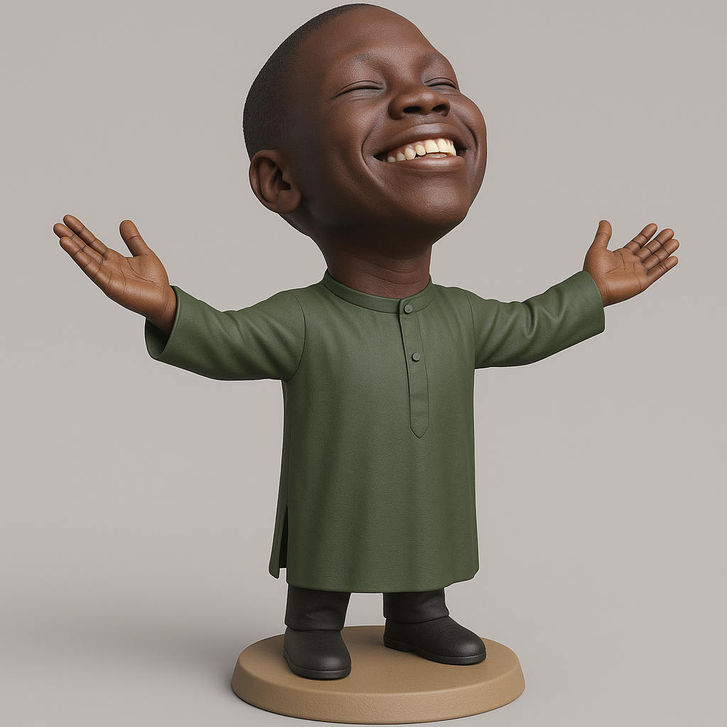 silhouette 3d printer maker-3d portrait printing_Joyful Child Figure for 3D Printing
