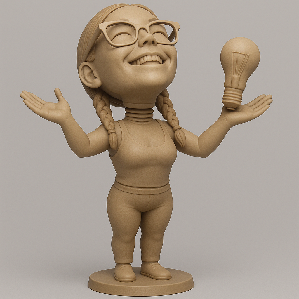 face anatomy 3d model-create 3d face model from photo_Joyful Innovator: Lightbulb Concept Model