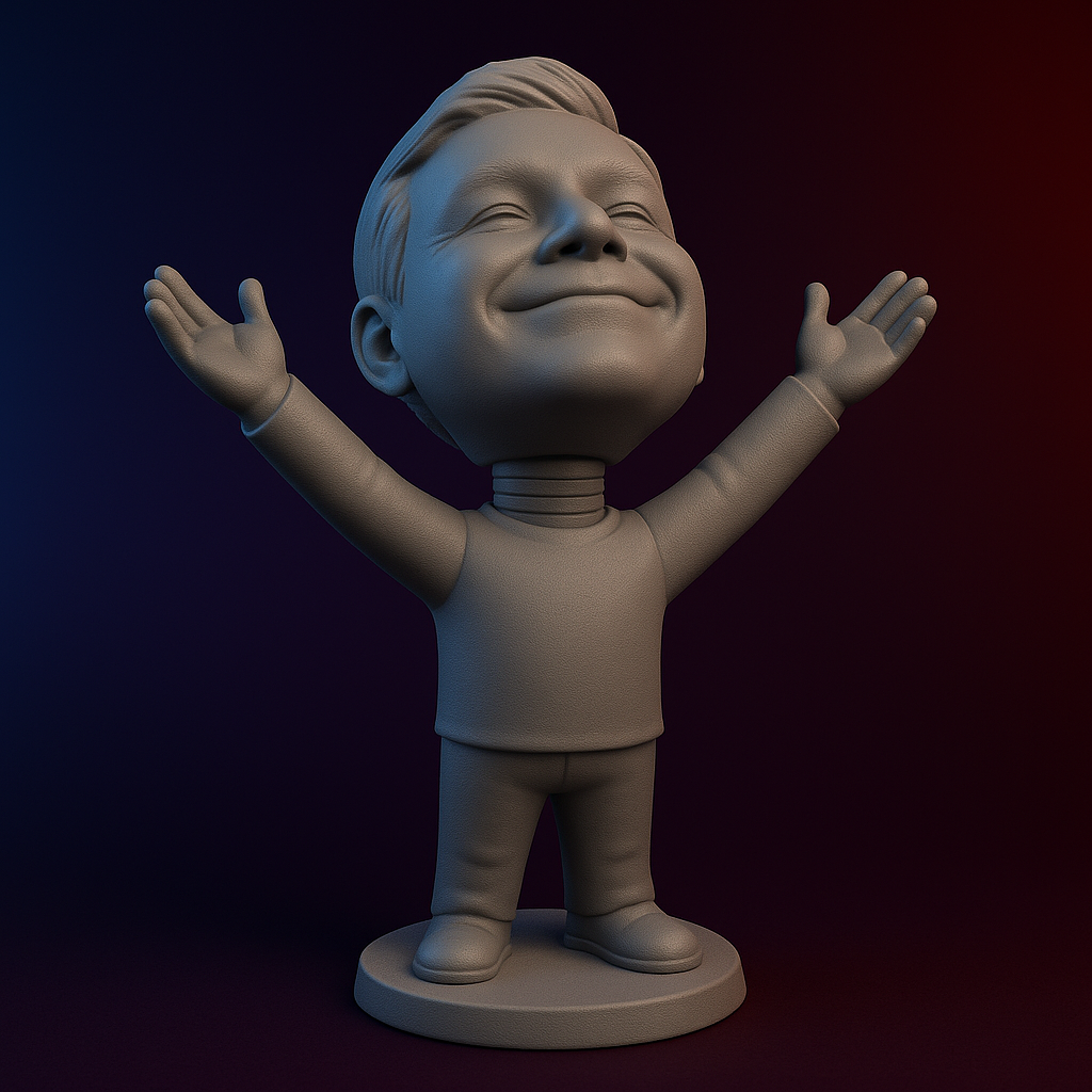 silhouette 3d printer maker-3d portrait printing_Joyful Figure with Outstretched Arms