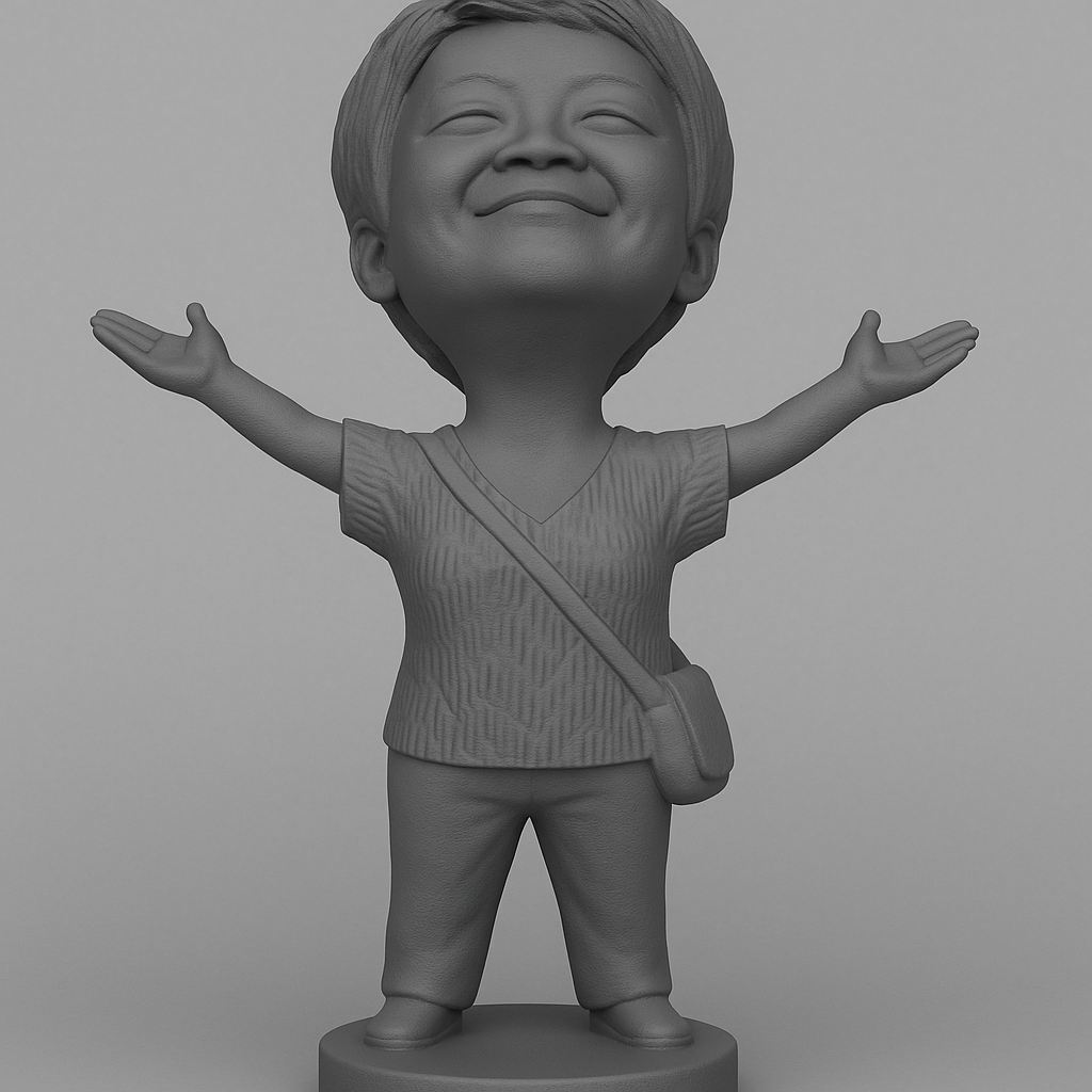 silhouette 3d printer maker-3d portrait printing_Joyful Figurine with Outstretched Arms