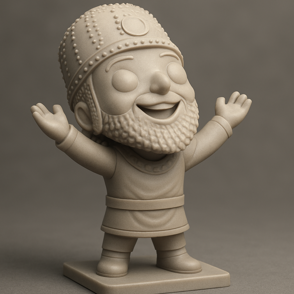 face anatomy 3d model-create 3d face model from photo_Smiling Ancient King - Print Your Own Joyful Hero!