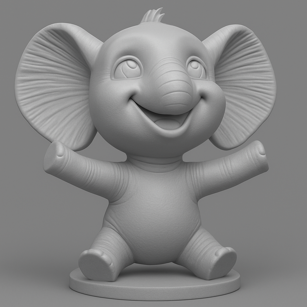 face anatomy 3d model-create 3d face model from photo_Joyful Baby Elephant Figurine - Cute Decor & Gift Print