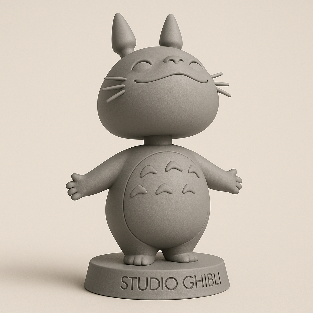 silhouette 3d printer maker-3d portrait printing_Adorable Studio Ghibli Totoro Figurine