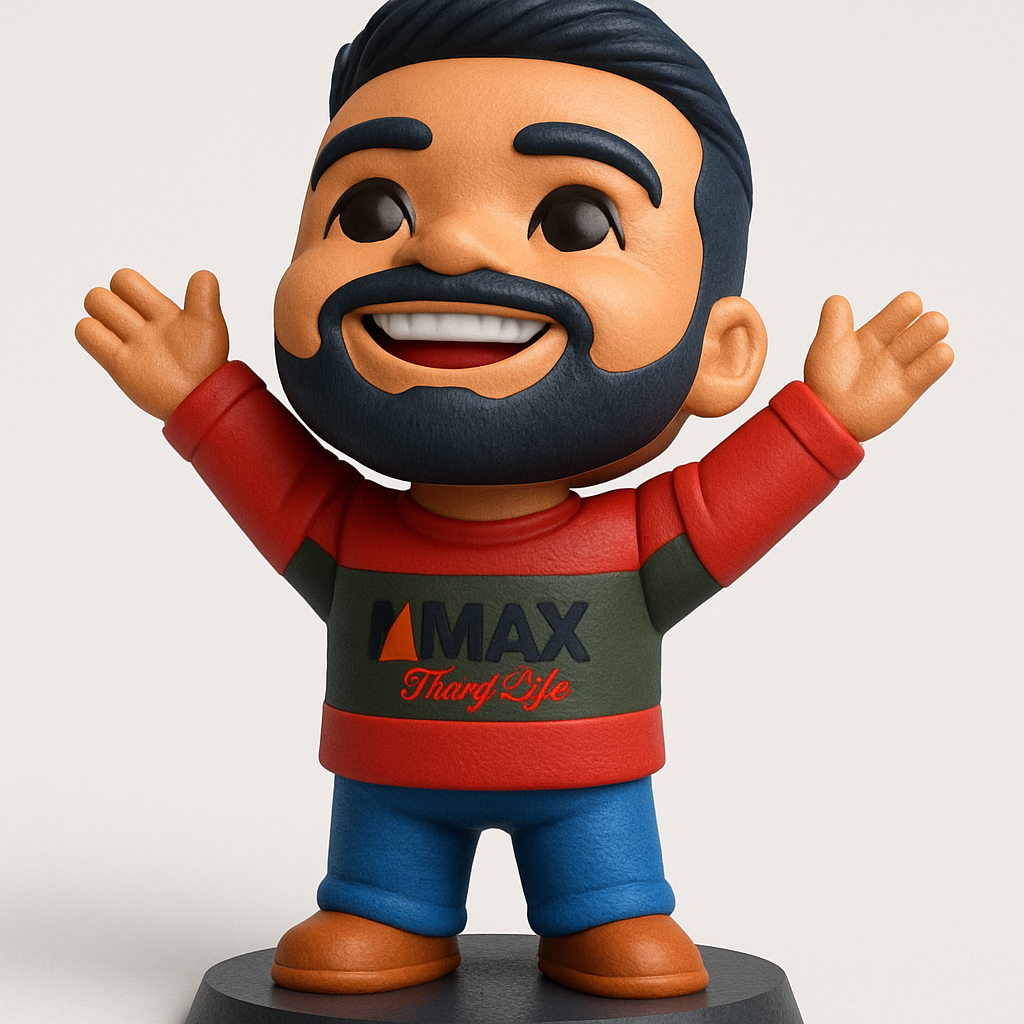 face anatomy 3d model-create 3d face model from photo_Dynamic Cartoon Character: Max 'Tharg Life' Statue