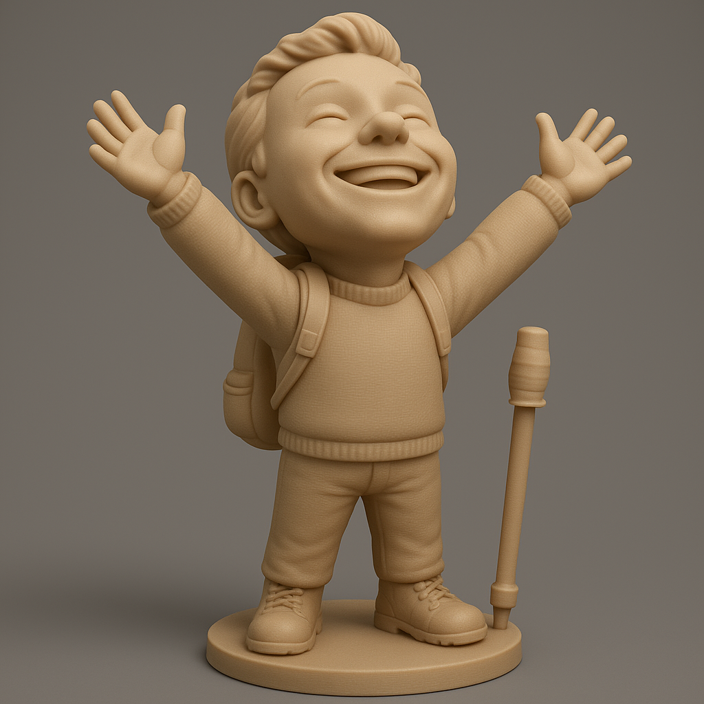 face anatomy 3d model-create 3d face model from photo_Happy Hiker Kid - Spread Joy & Adventure!