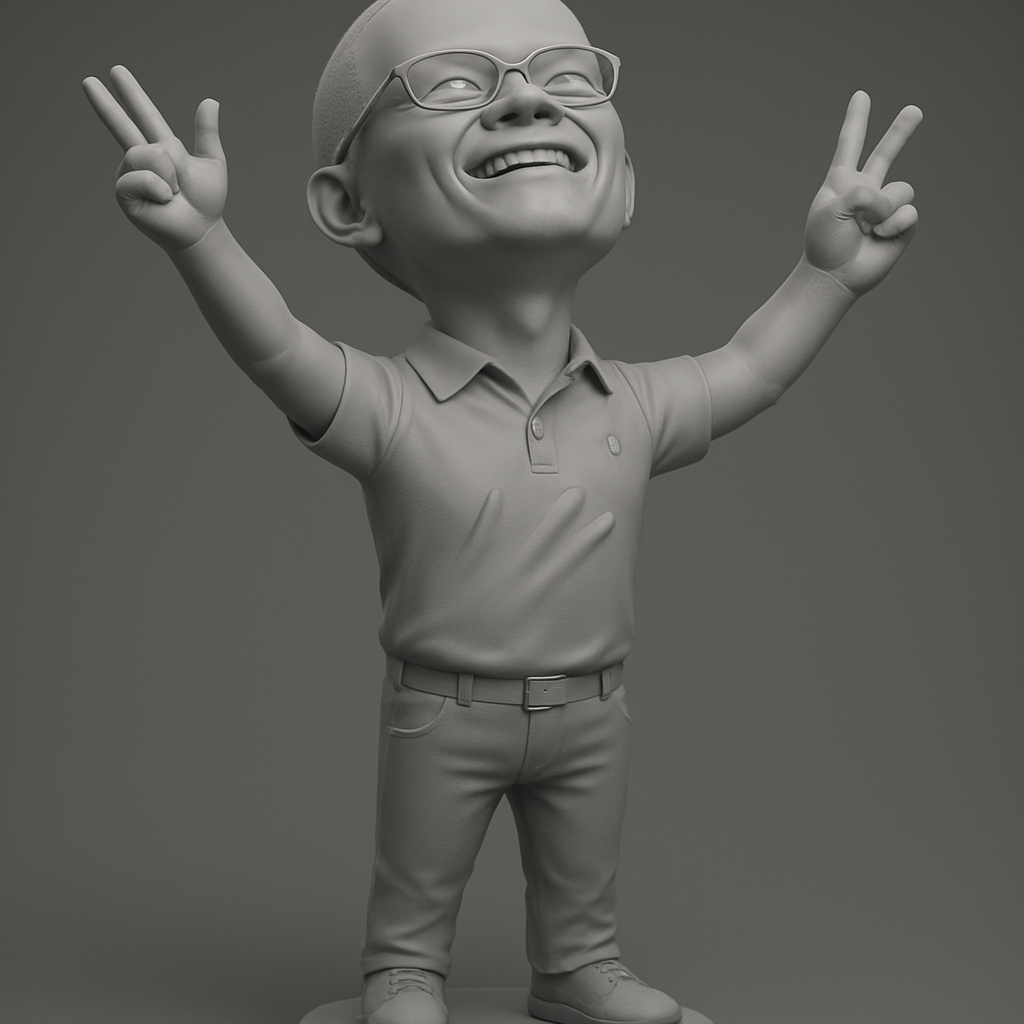 face anatomy 3d model-create 3d face model from photo_Celebrate Success: Joyful Victory Pose Figure