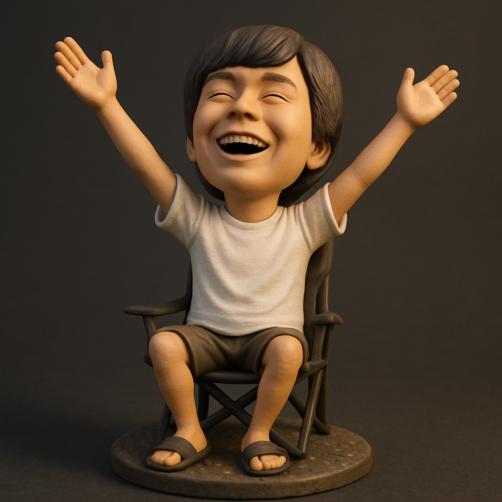 face to 3d model ai-3D portrait printing from photo_Happy Child Figurine: Spread Joyful Vibes!