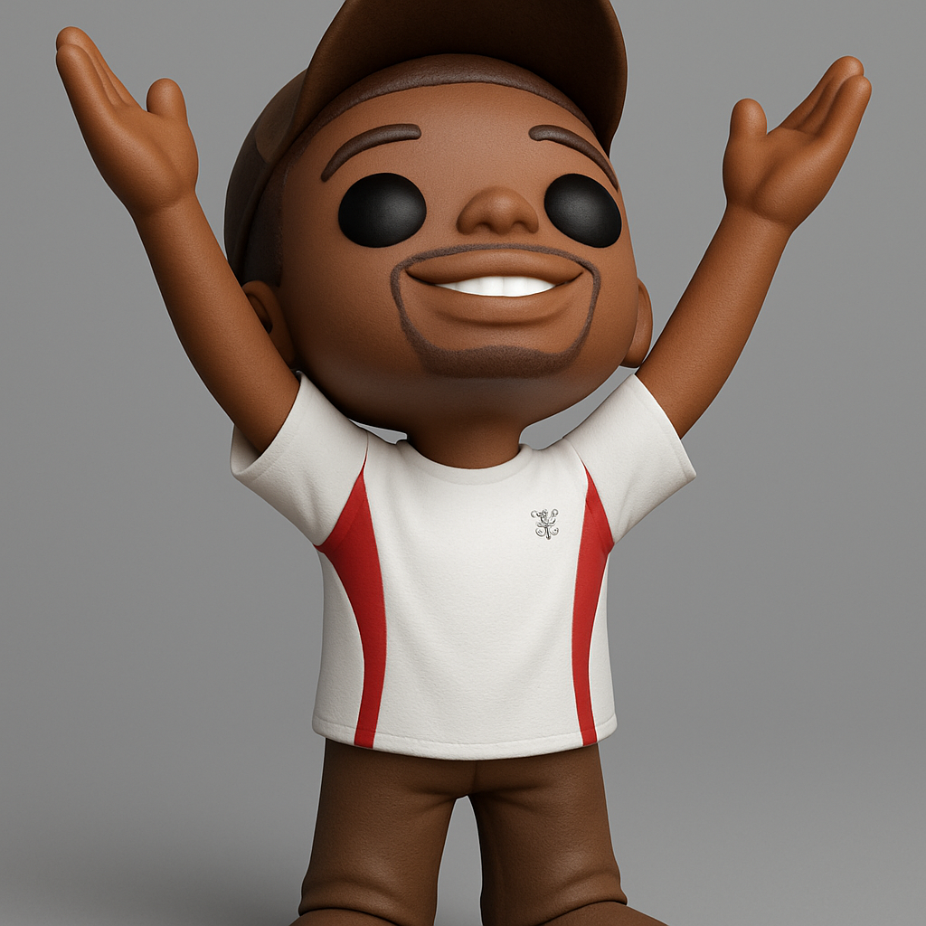 face anatomy 3d model-create 3d face model from photo_Celebrate Joy: Funko-Style Enthusiast Figure