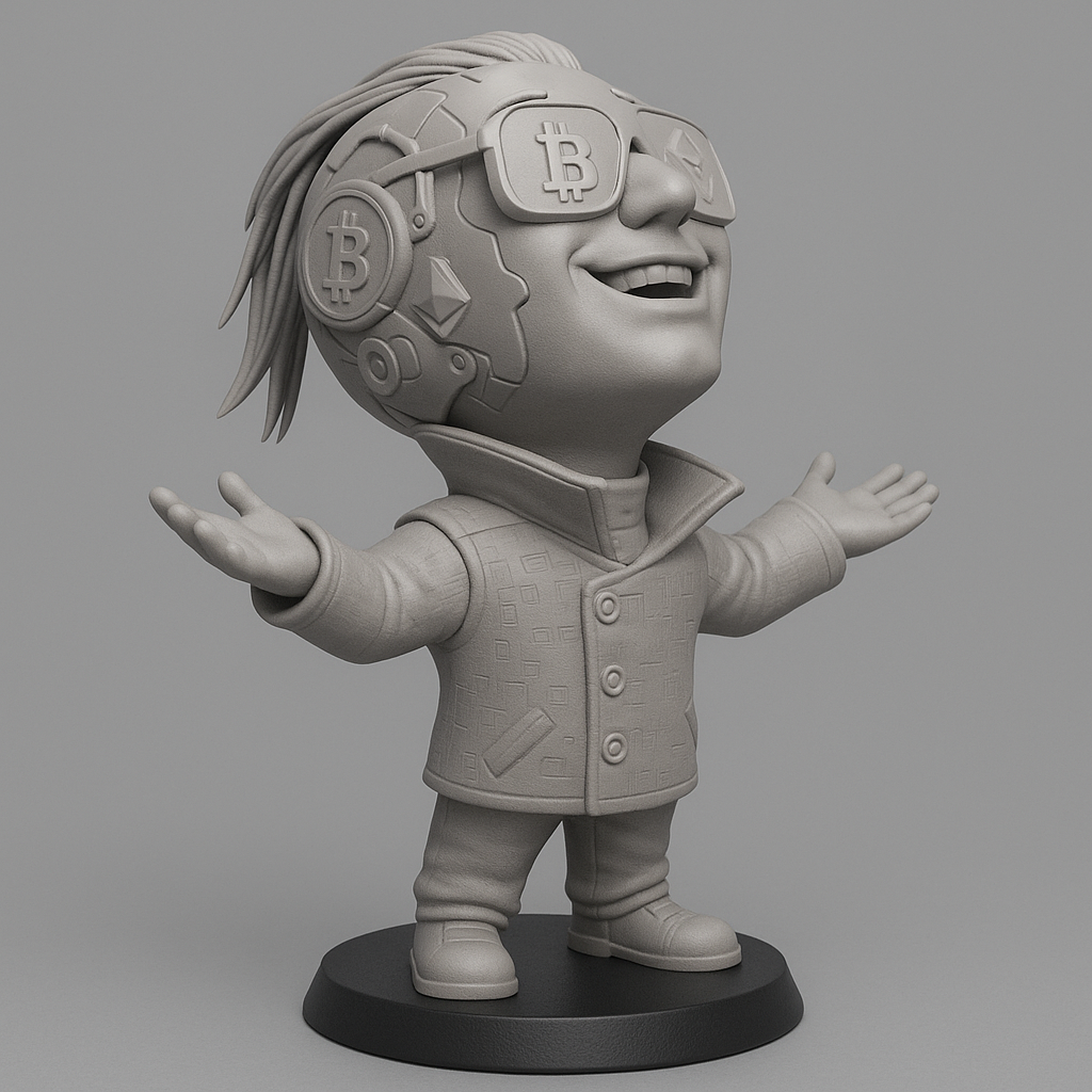 silhouette 3d printer maker-3d portrait printing_Cheerful Crypto Kid 3D Model