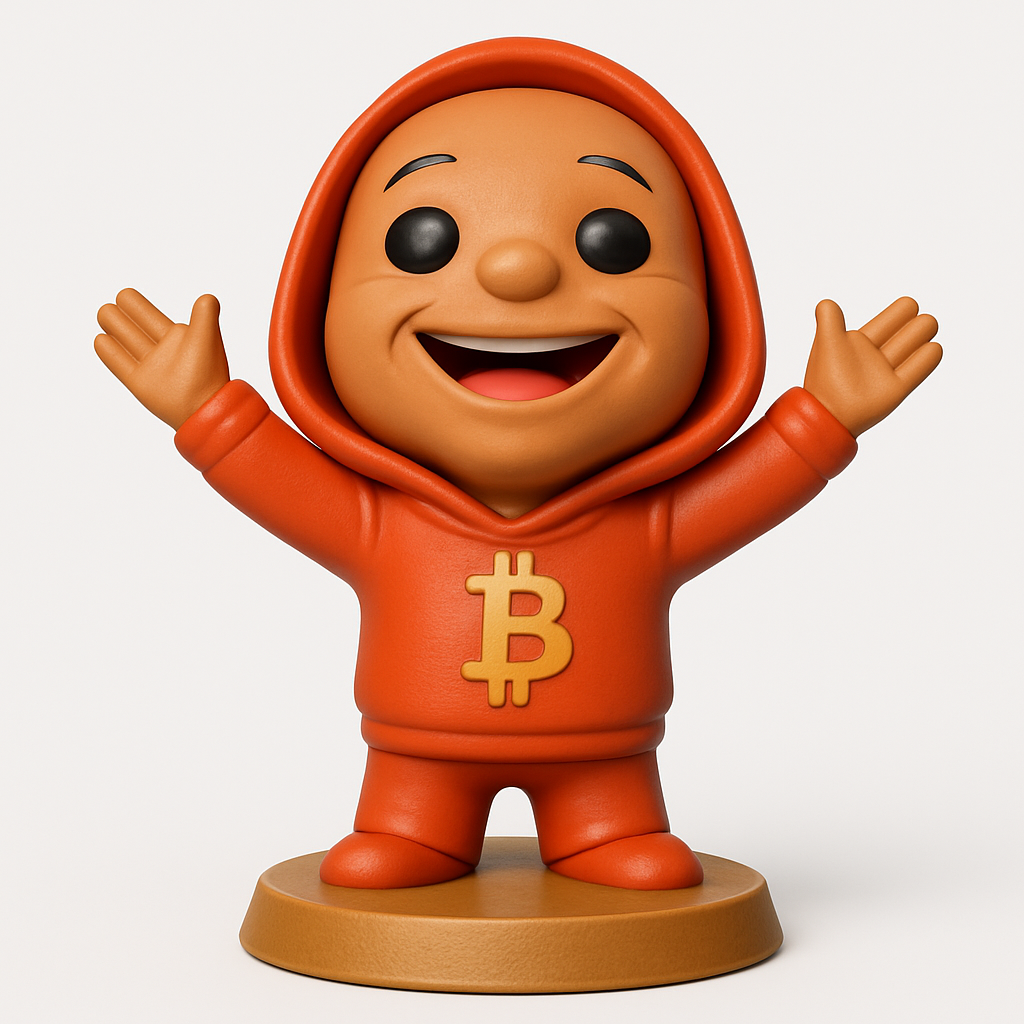 face to 3d model ai-3D portrait printing from photo_Happy Bitcoin Hodler Figurine - Crypto Desk Buddy