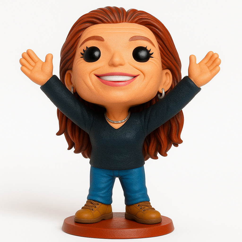 face anatomy 3d model-create 3d face model from photo_Joyful Female Figurine: Personalize Your Desk Buddy!