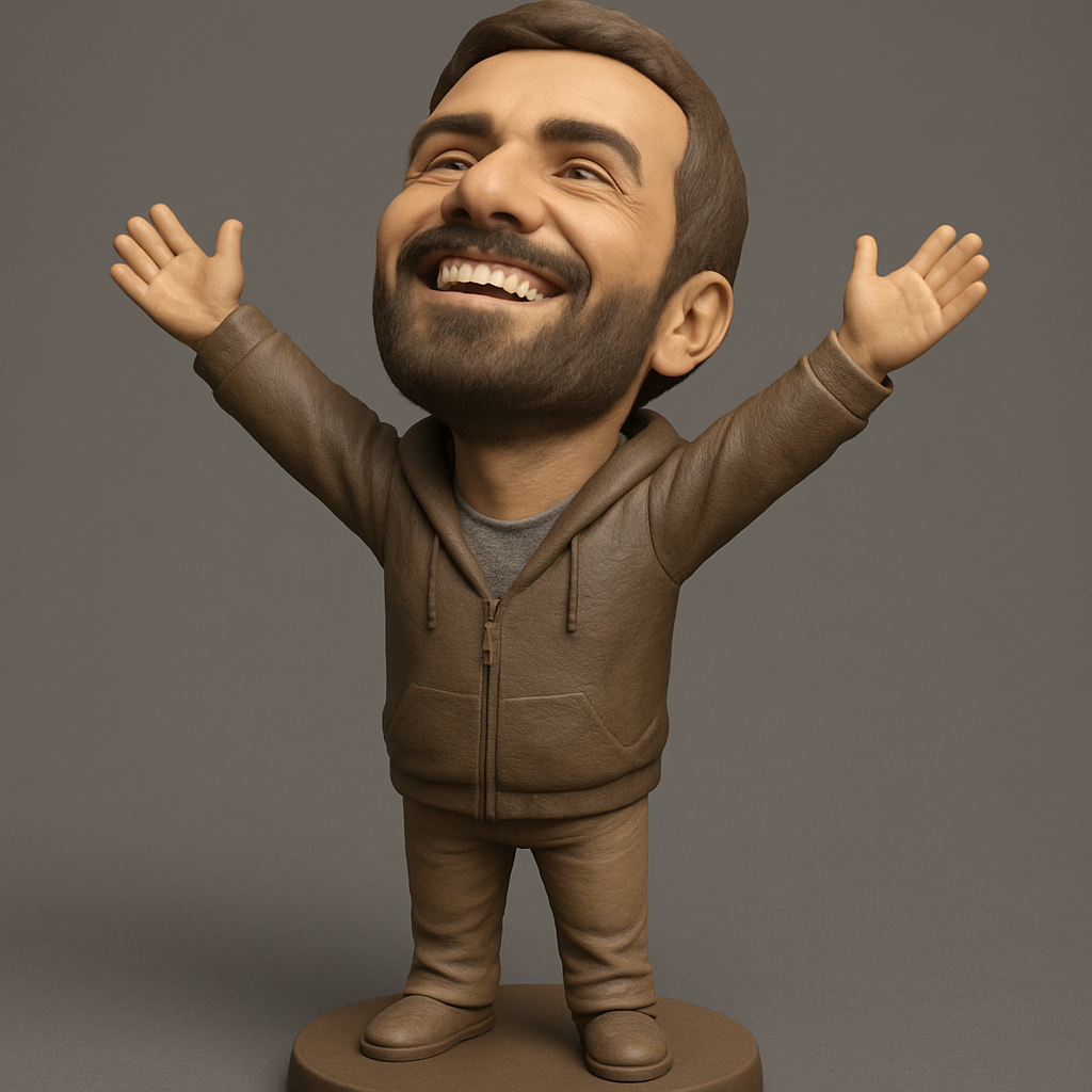 face anatomy 3d model-create 3d face model from photo_Happy Bobblehead Figurine: Uplifting Desktop Decor