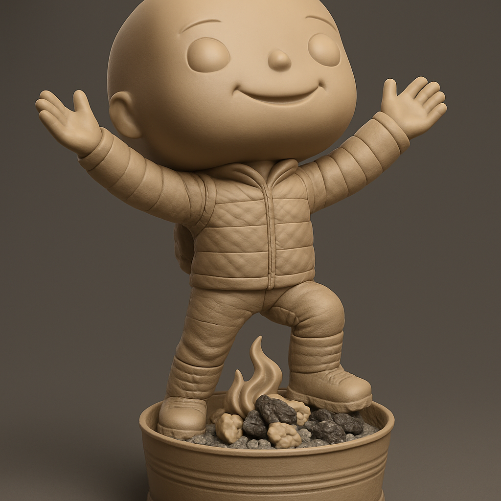 face anatomy 3d model-create 3d face model from photo_Happy Hiker Campfire Adventure Display Model