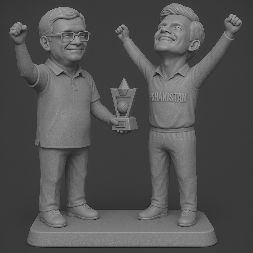 silhouette 3d printer maker-3d portrait printing_Victory Celebration Figurine