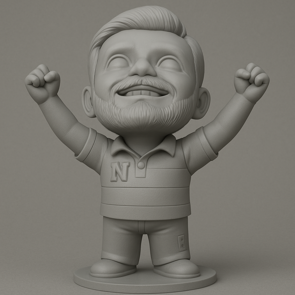 face anatomy 3d model-create 3d face model from photo_Victory Pose Bobblehead: Your Desk's Happy Mascot