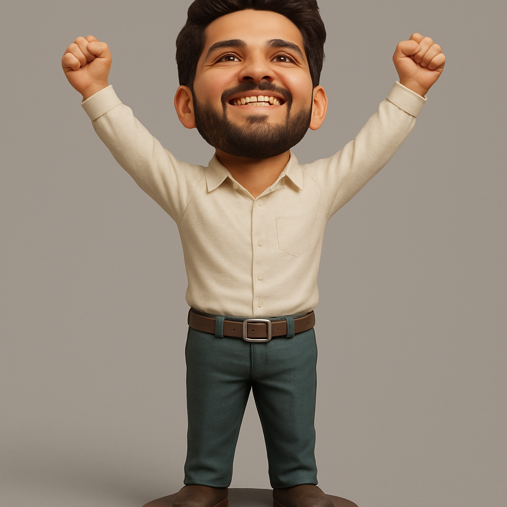 face anatomy 3d model-create 3d face model from photo_Uplifting Victory Figurine - Cheering Desk Buddy