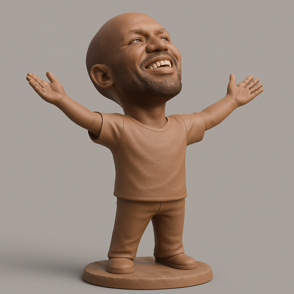 silhouette 3d printer maker-3d portrait printing_Joyful Embrace Figurine: Spread Happiness & Good Vibes