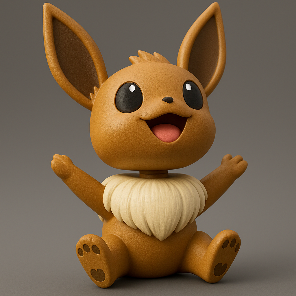 silhouette 3d printer maker-3d portrait printing_Adorable Eevee 3D Model for Printing Fun