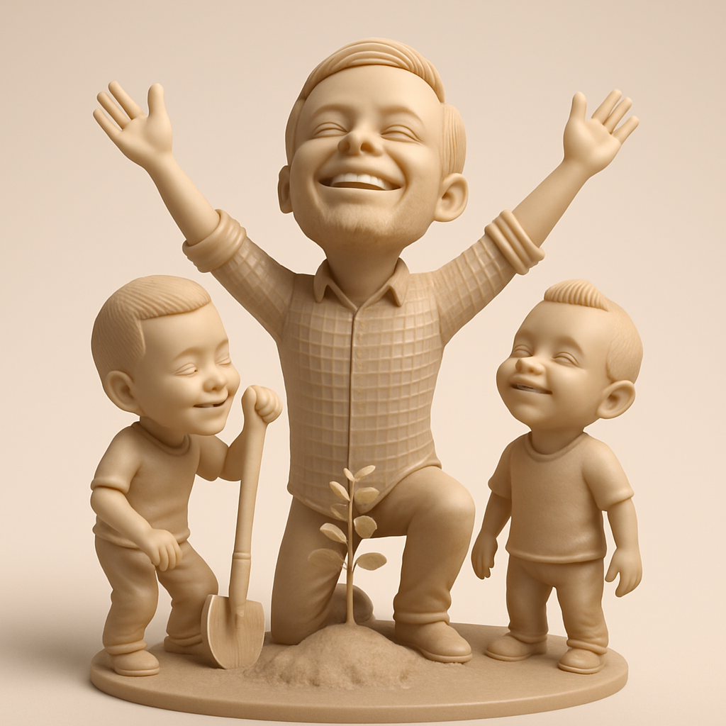 face to 3d model ai-3D portrait printing from photo_Happy Family Tree Planting Keepsake