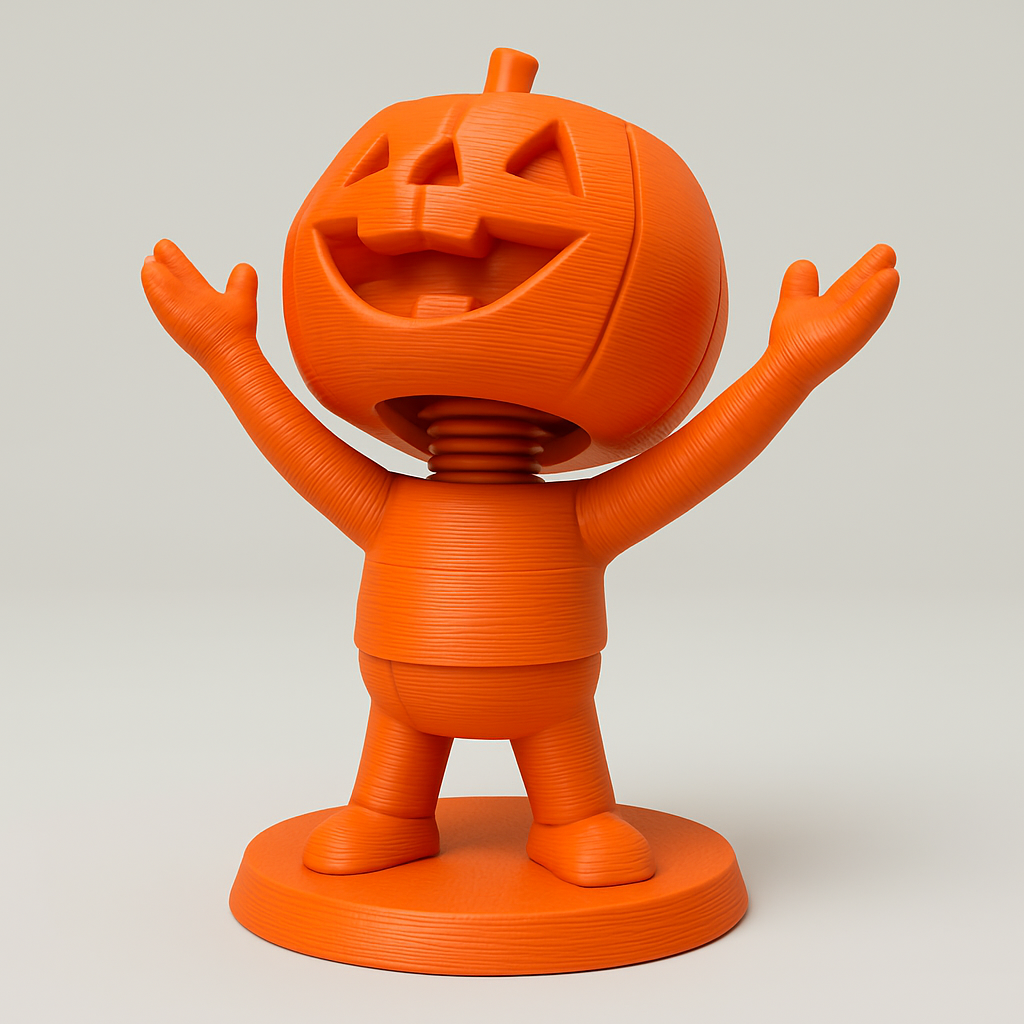 face anatomy 3d model-create 3d face model from photo_Happy Halloween Pumpkin Bobblehead - Fun & Easy Print!