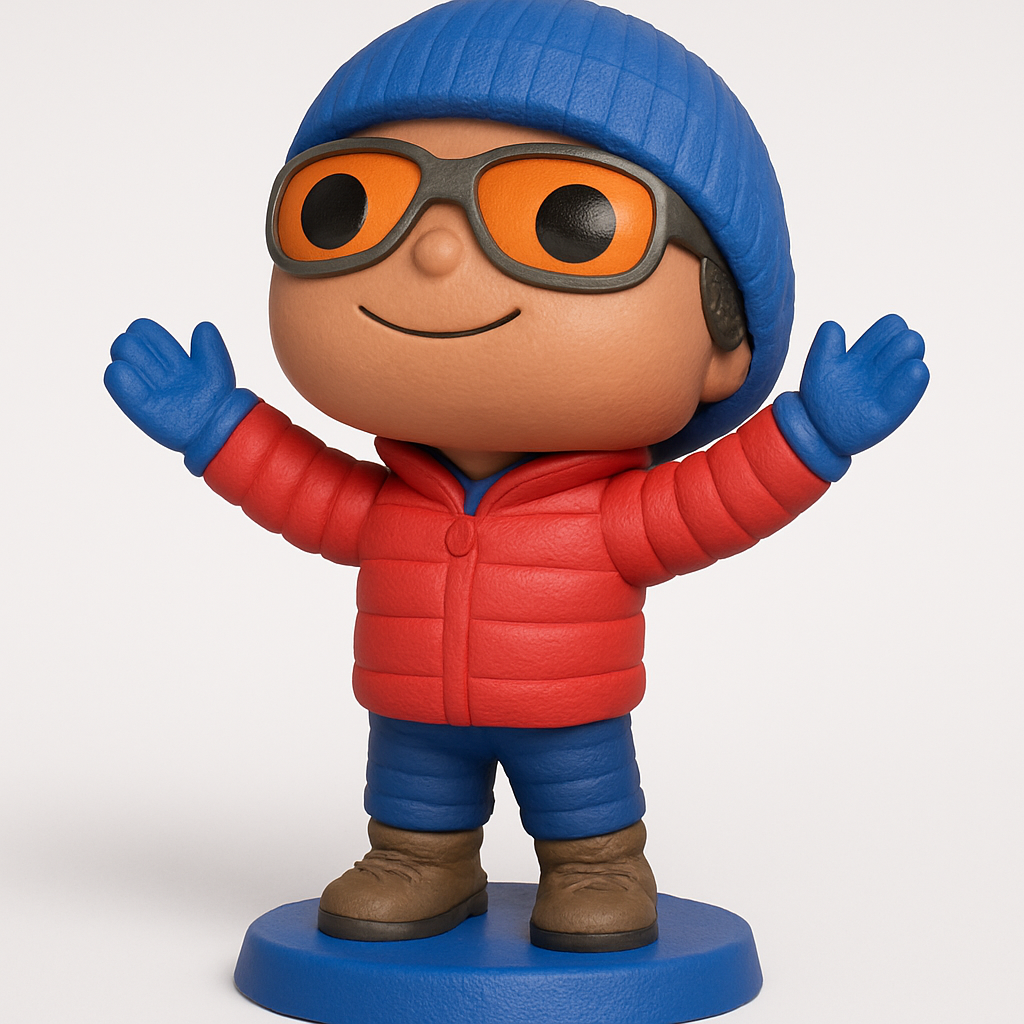 face anatomy 3d model-create 3d face model from photo_Cozy Winter Adventure Figurine - Fun & Easy 3D Print!