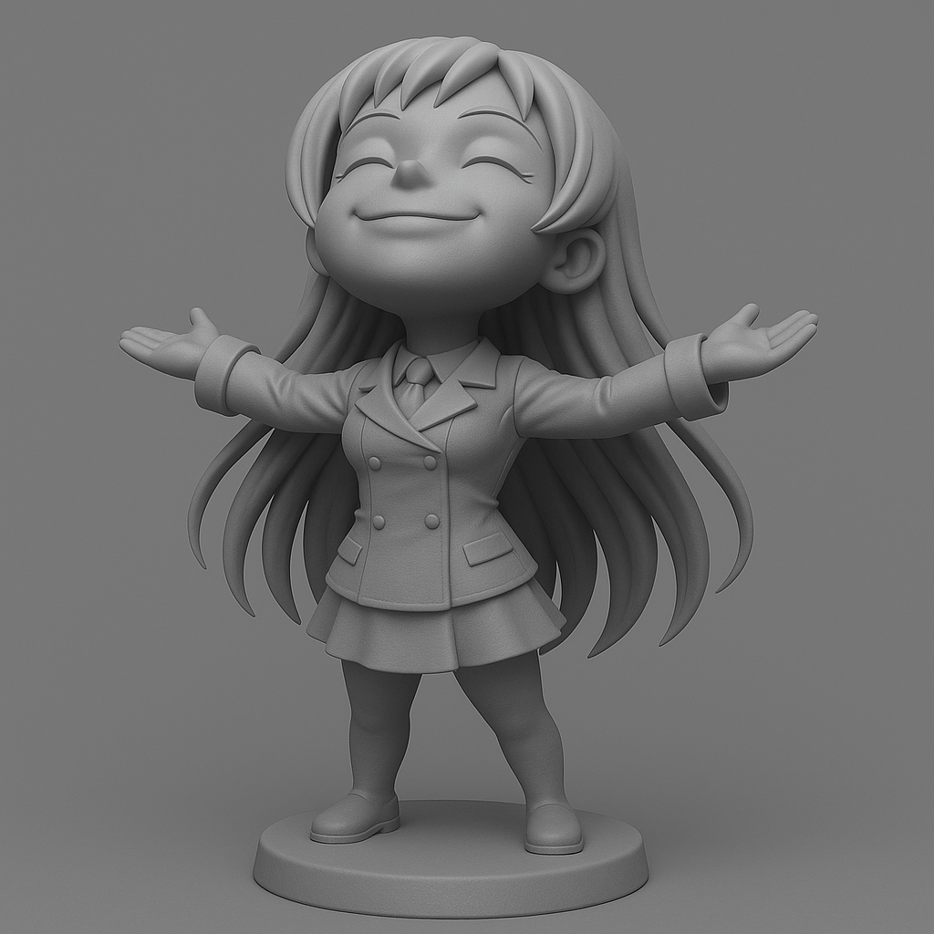 face anatomy 3d model-create 3d face model from photo_Joyful Character Figurine for 3D Printing