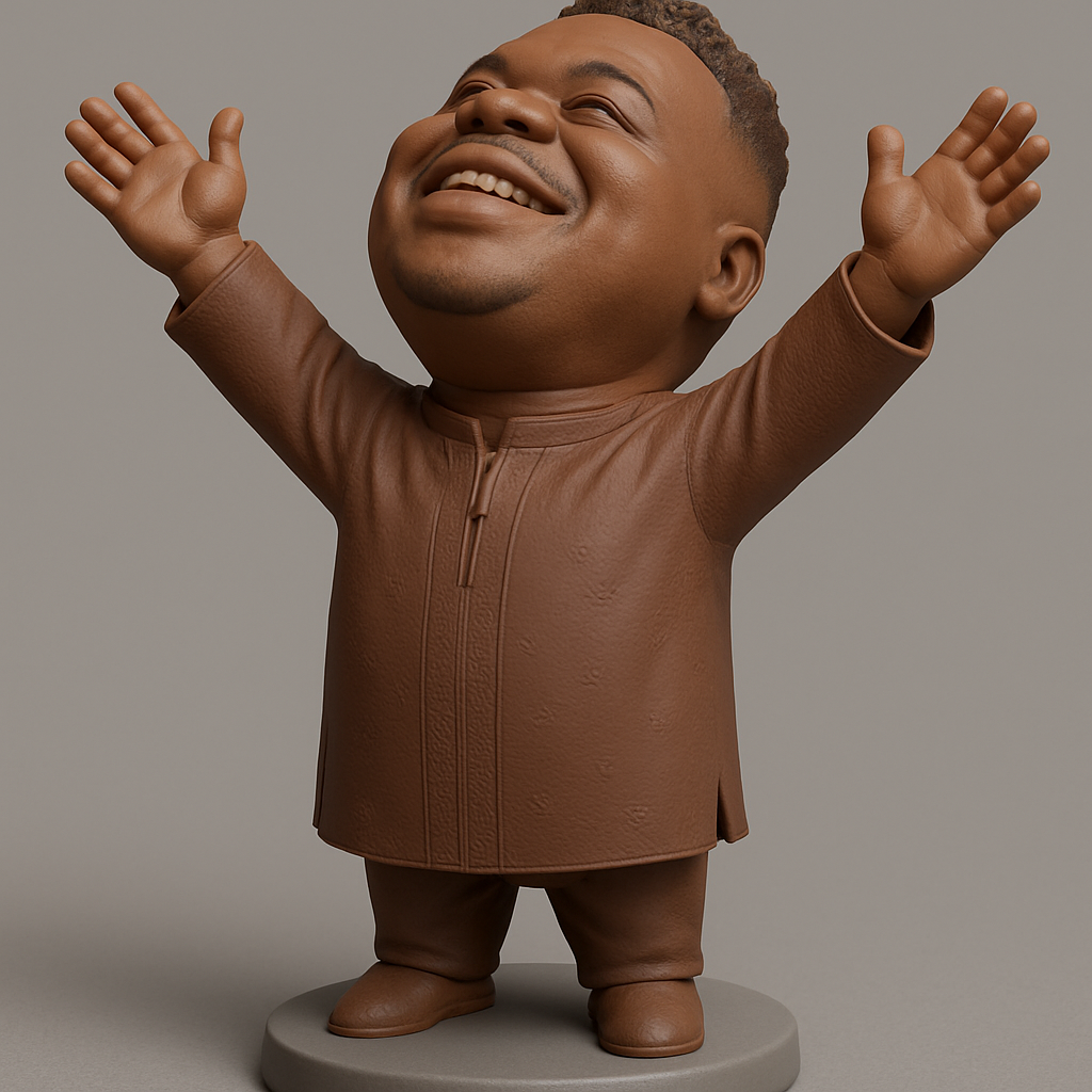 face anatomy 3d model-create 3d face model from photo_Uplifting Joyful Man Figurine - Celebrate Life!