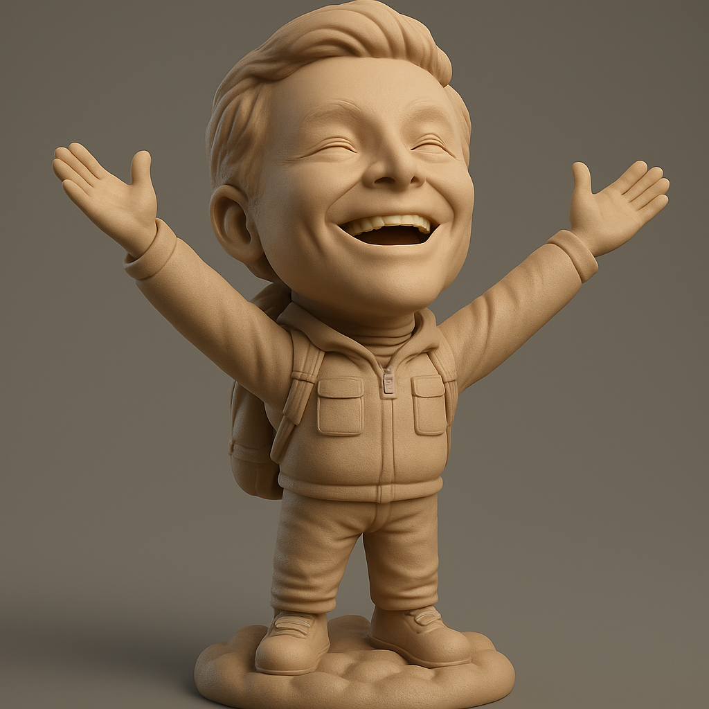 face to 3d model ai-3D portrait printing from photo_Joyful Child Figurine: Embrace Happiness!