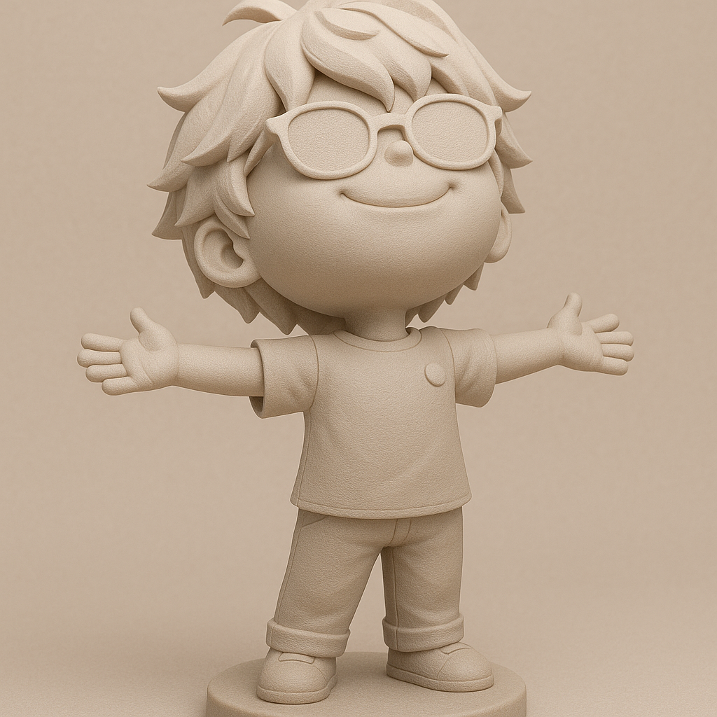 face anatomy 3d model-create 3d face model from photo_Cheerful 3D Kid Figurine with Sunglasses