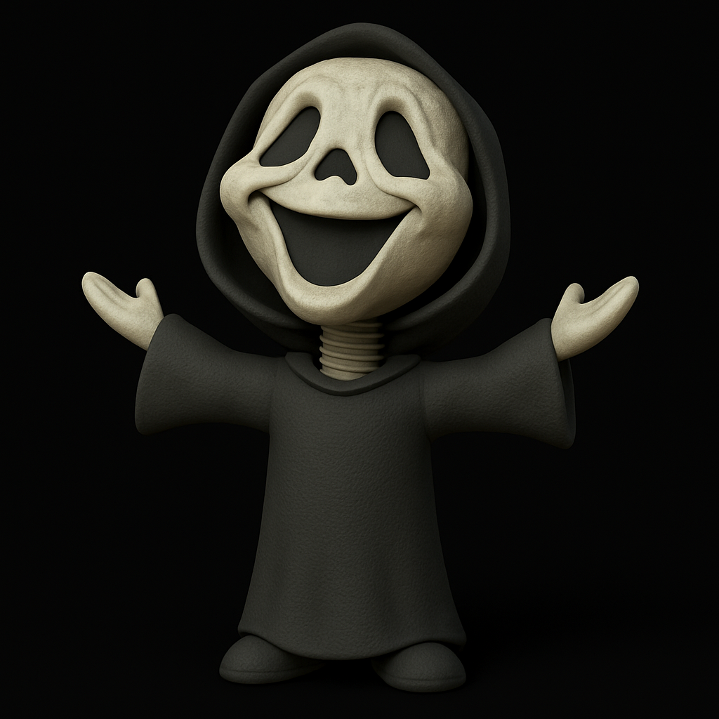 face to 3d model ai-3D portrait printing from photo_Friendly Chibi Reaper! Spooky Cute Halloween Decor