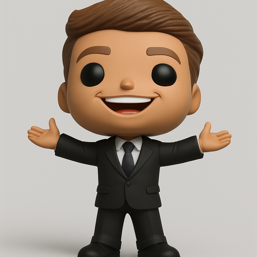 face to 3d model ai-3D portrait printing from photo_Smiling Businessman Funko Style - Print Your Desk Buddy!