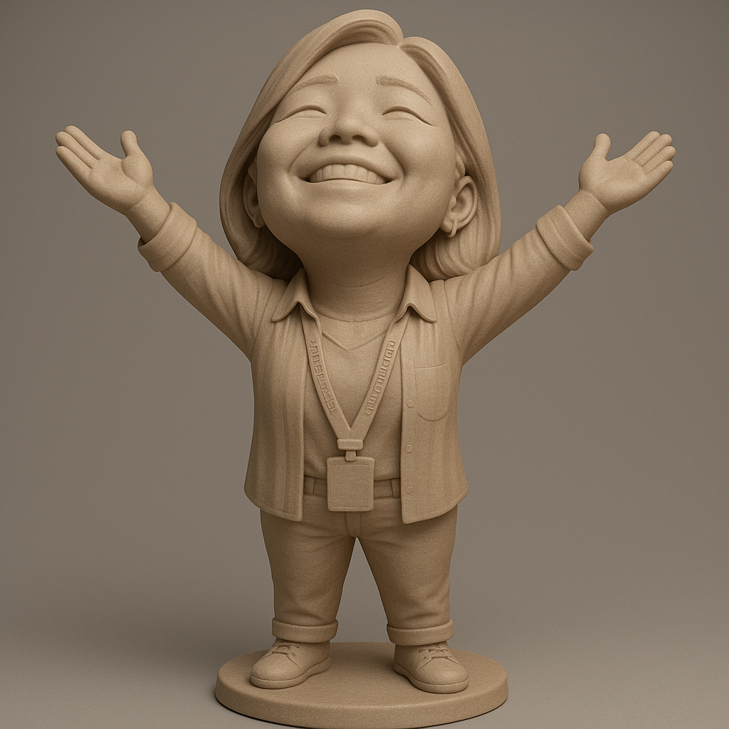 face anatomy 3d model-create 3d face model from photo_Joyful Celebratory Figure for 3D Printing