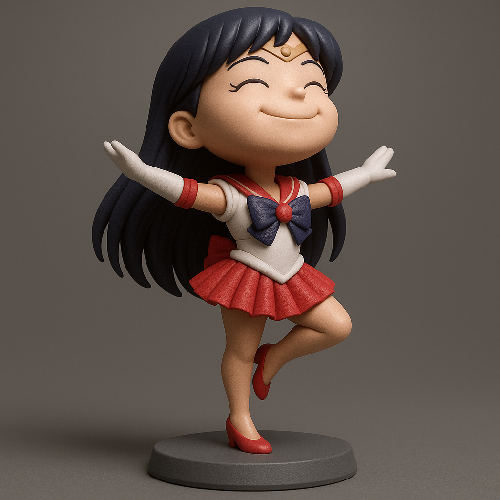face anatomy 3d model-create 3d face model from photo_Charming 3D Sailor Scout Figurine