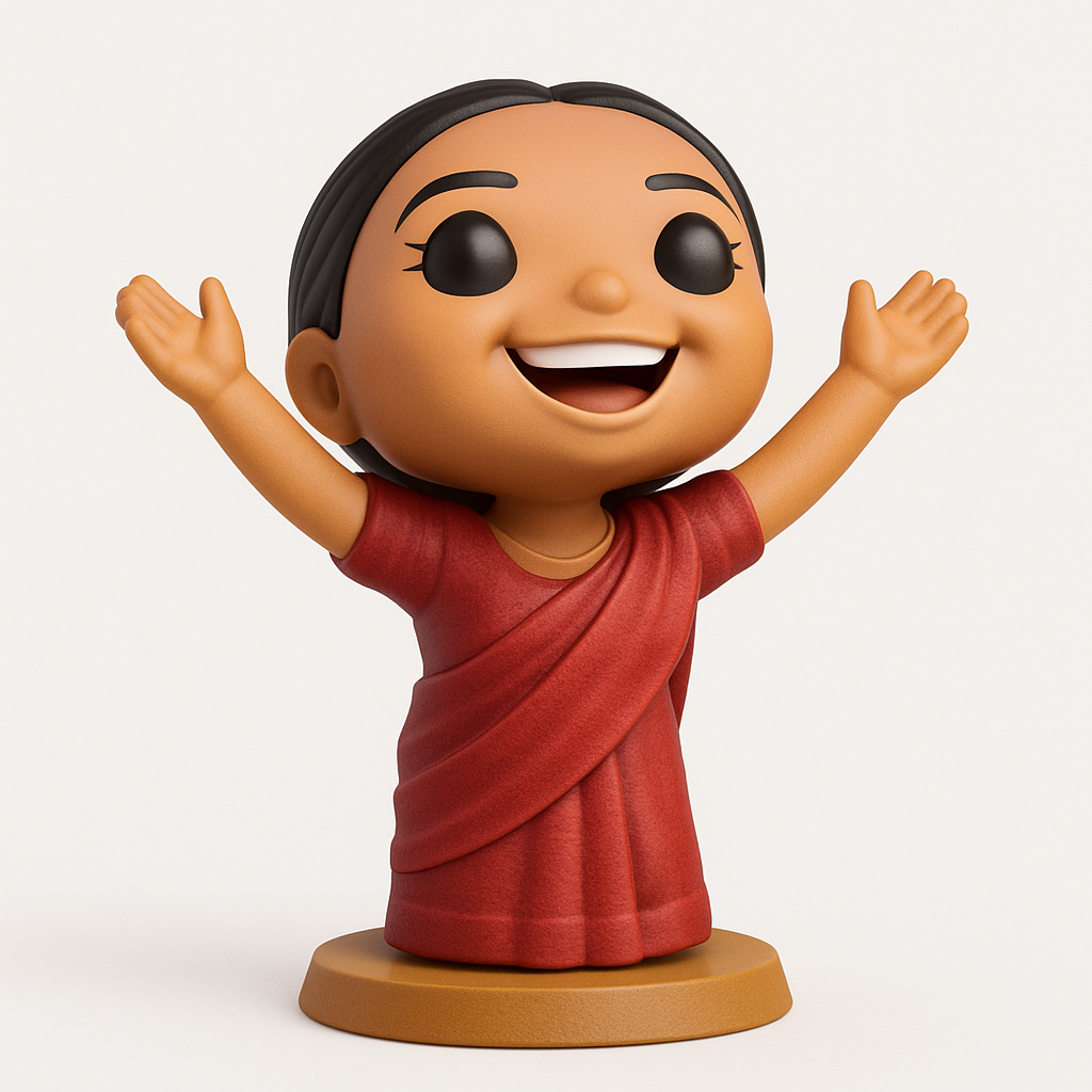 face to 3d model ai-3D portrait printing from photo_Cute Celebratory Girl Figurine - Print & Smile!