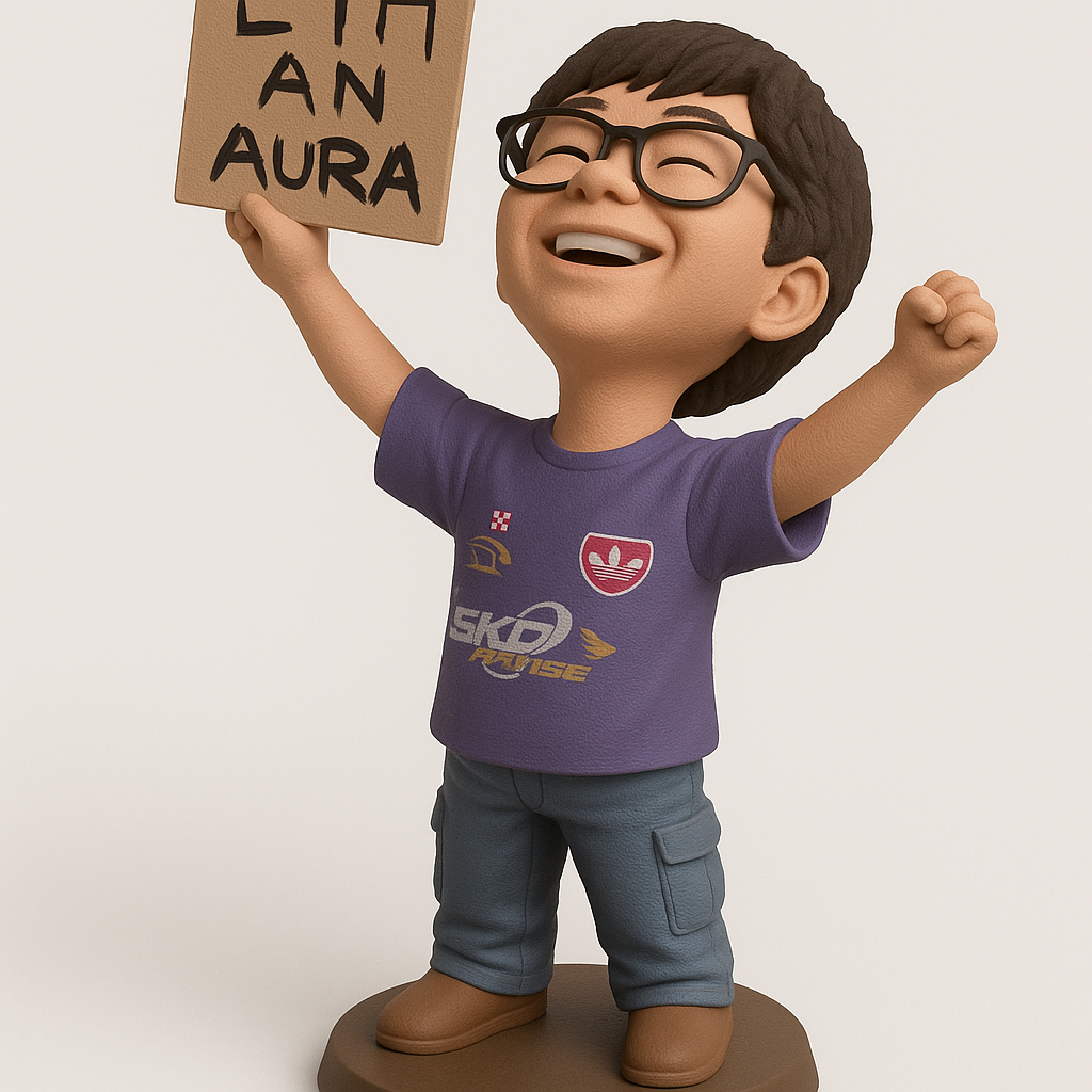 silhouette 3d printer maker-3d portrait printing_Joyful Kid with Sign