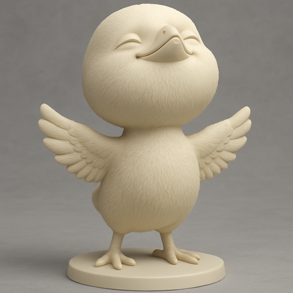 face anatomy 3d model-create 3d face model from photo_Adorable Happy Chick Figurine - Spread Joy!