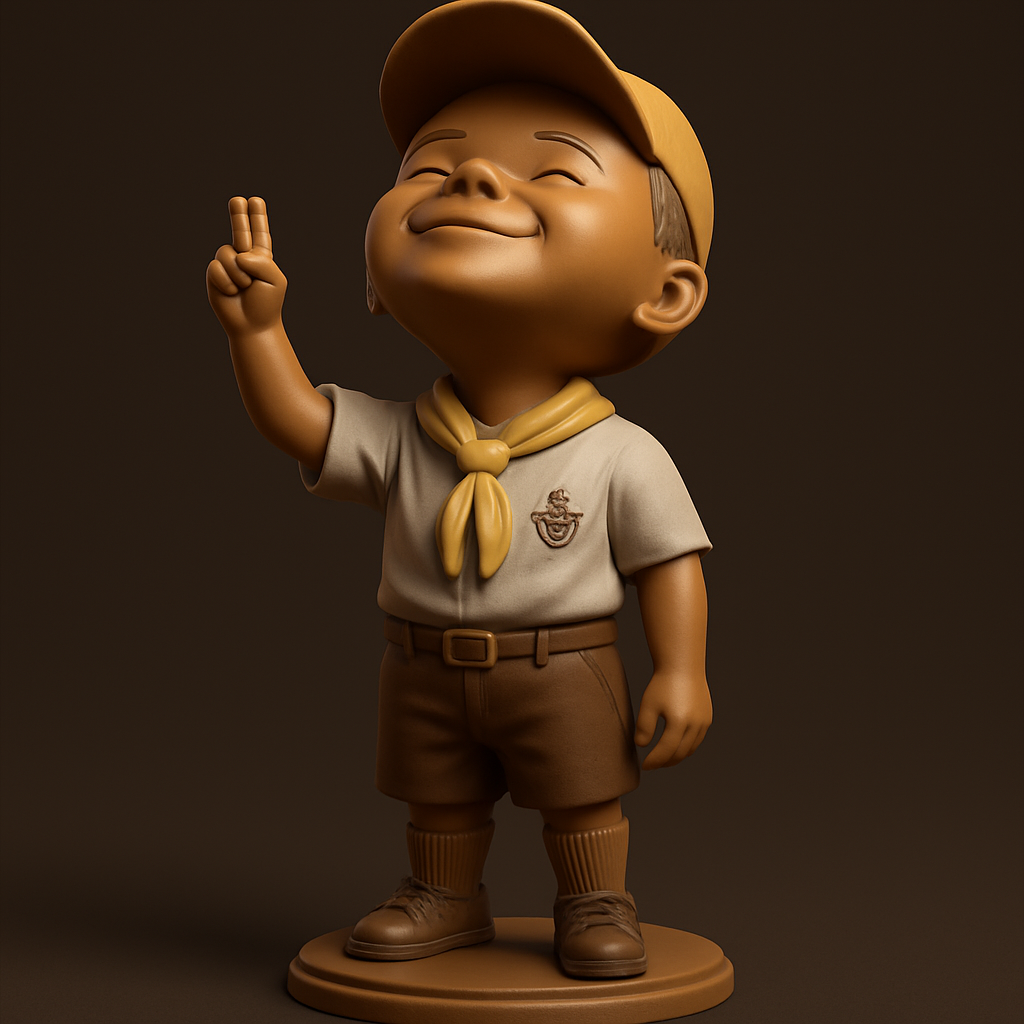 face to 3d model ai-3D portrait printing from photo_Joyful Scout Figurine: Inspire & Decorate
