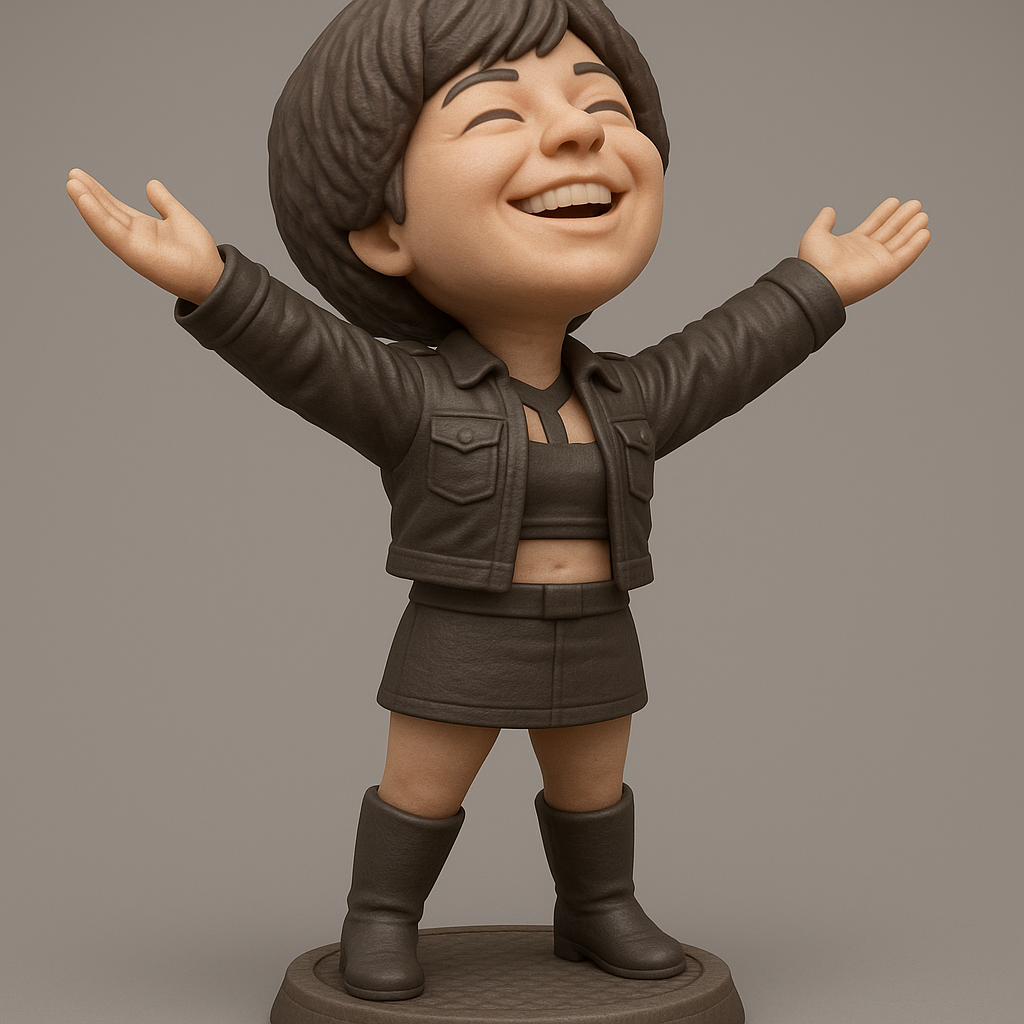 silhouette 3d printer maker-3d portrait printing_Joyful Character Figurine for 3D Printing