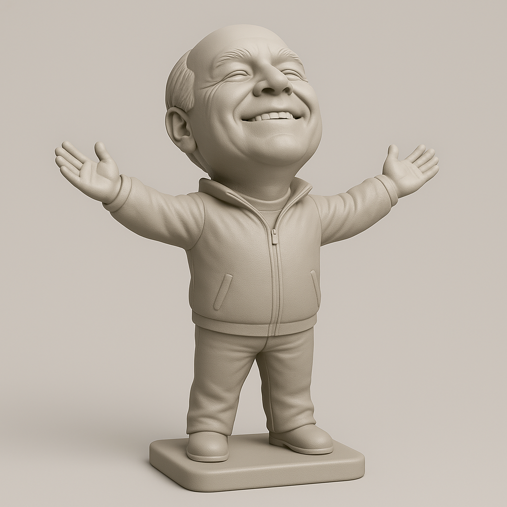 silhouette 3d printer maker-3d portrait printing_Joyful Figurine with Outstretched Arms