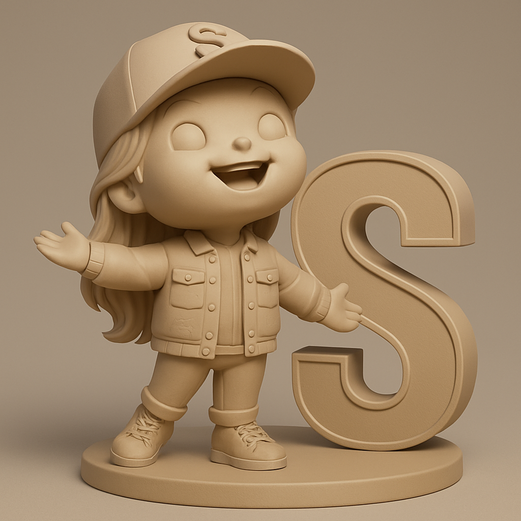 face to 3d model ai-3D portrait printing from photo_Charming 'S' Chibi Girl Figure - Welcome Fun!