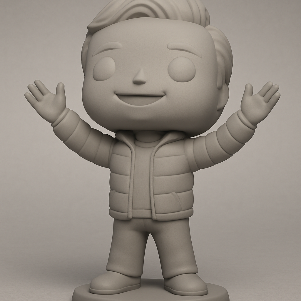 face anatomy 3d model-create 3d face model from photo_Charming Pop-Style Character: Fun & Easy 3D Print!