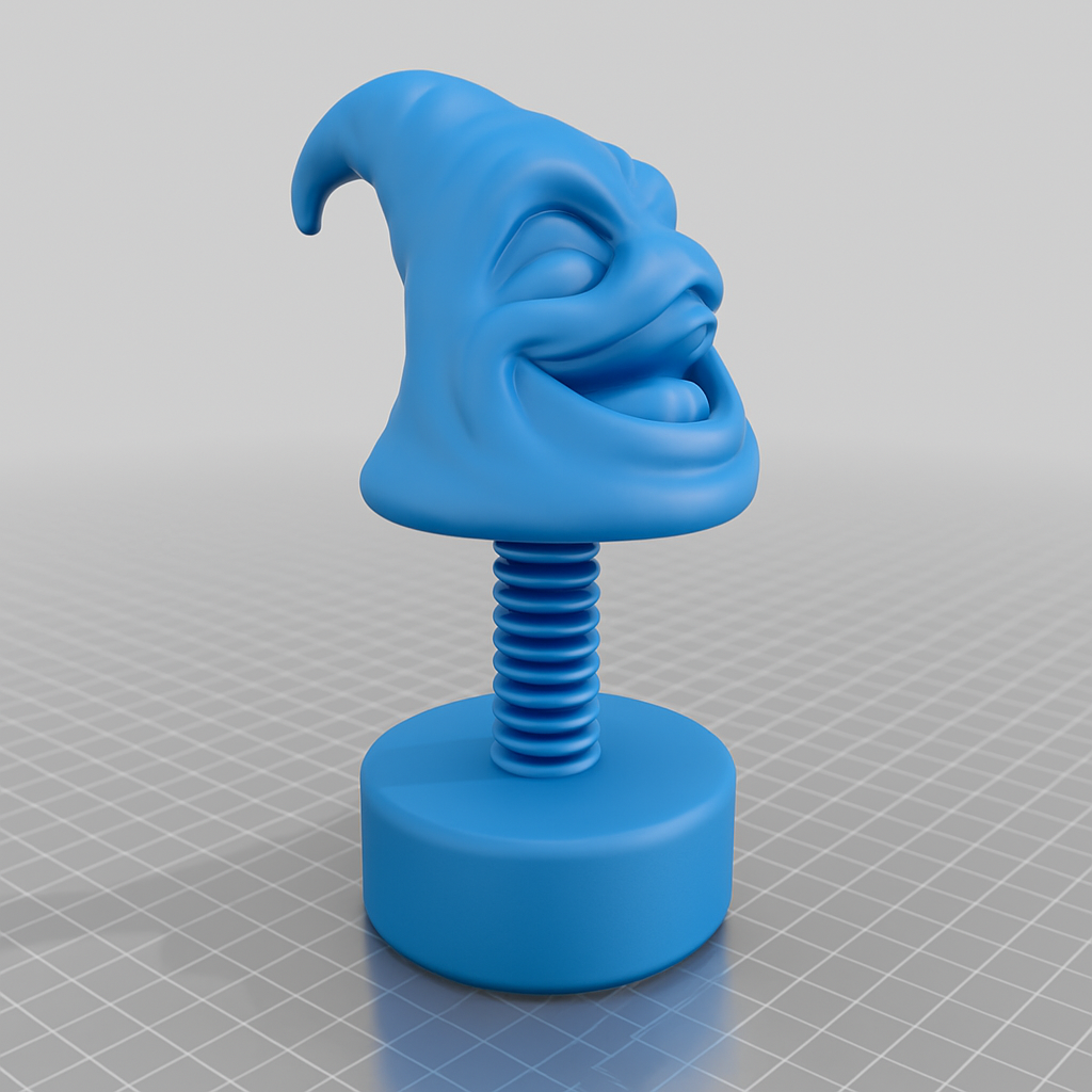 face anatomy 3d model-create 3d face model from photo_Whimsical Grinning Bobblehead - Fun Desk Pal!